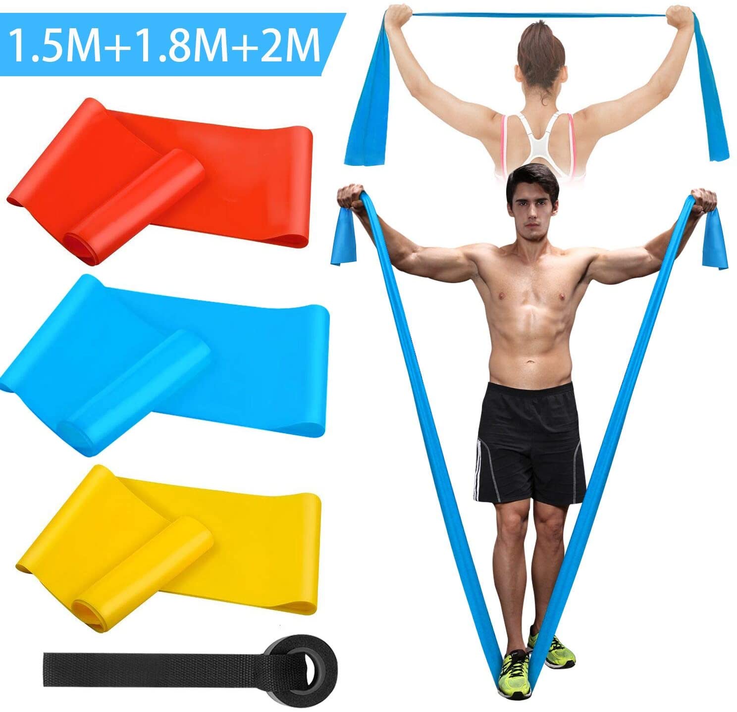 弾性フィットネスバンド 3 個レジスタンスバンド弾性フィット - Crossfit Workout Gear のレビューと価格