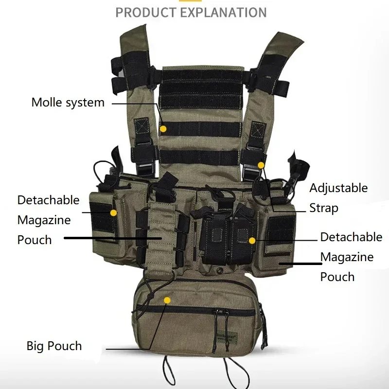 D3CR チェストリグベストマルチカムブラックグリーン戦術迷 - Crossfit Gear For Men のレビューと価格